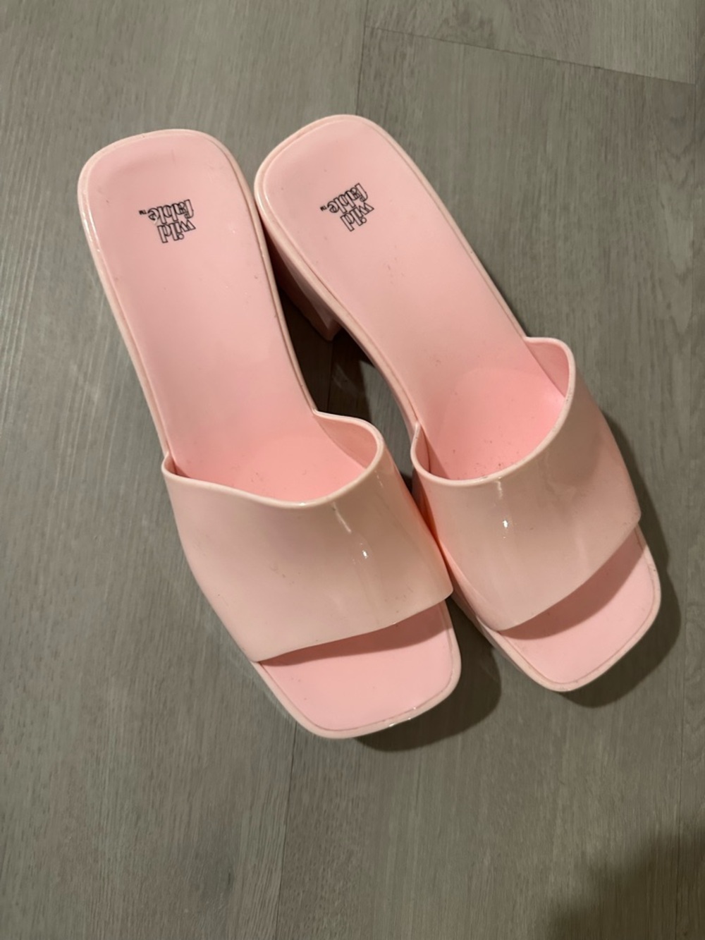 wild fable Pastel Pink Patent Slide Block Heels